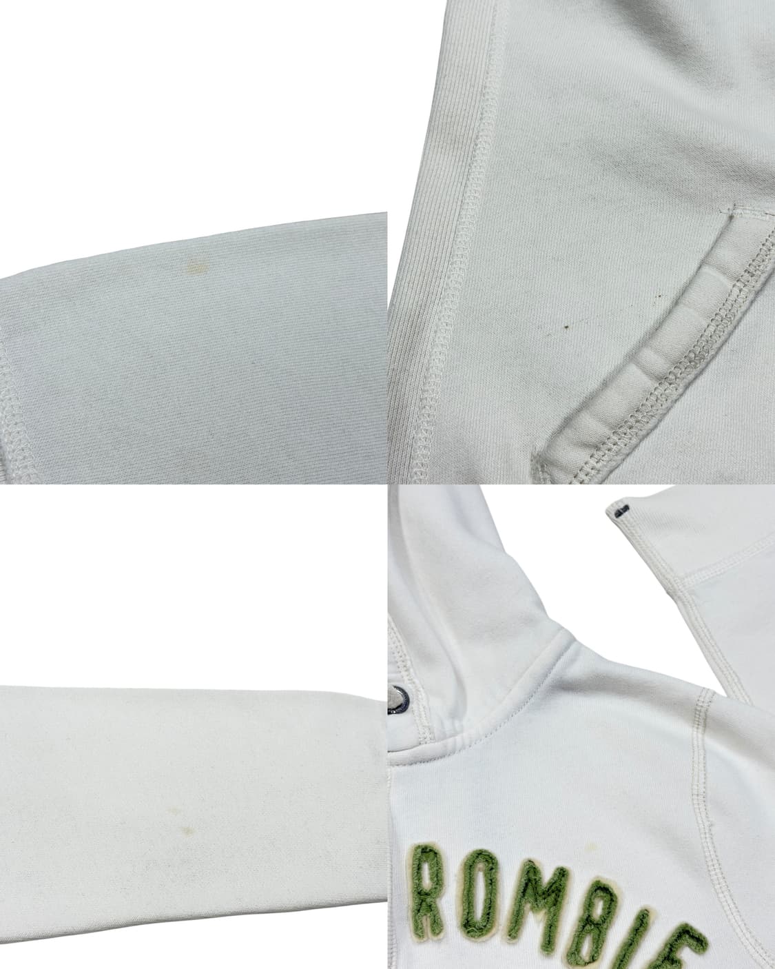 아베크롬비 빈티지 Y2K 스펠로고 기모 후드집업 자켓 화이트 M 상품이미지6