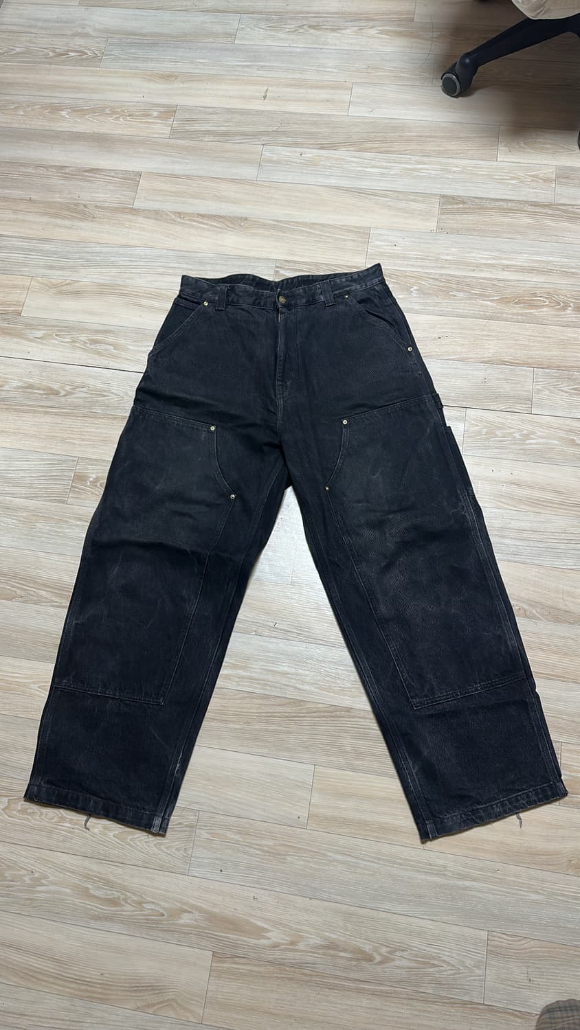 칼하트 내쉬 더블 니 팬츠 스미스 블랙 상품이미지3