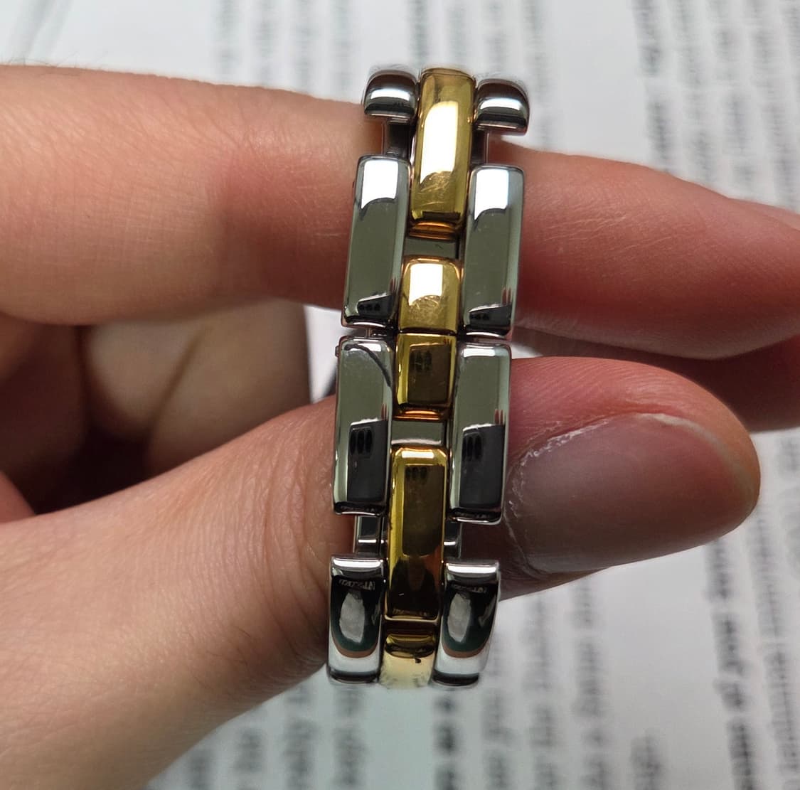 레어] 보메메르시에 리네아(Linea) 자개판 콤비 브레이슬릿 ver. 상품이미지7