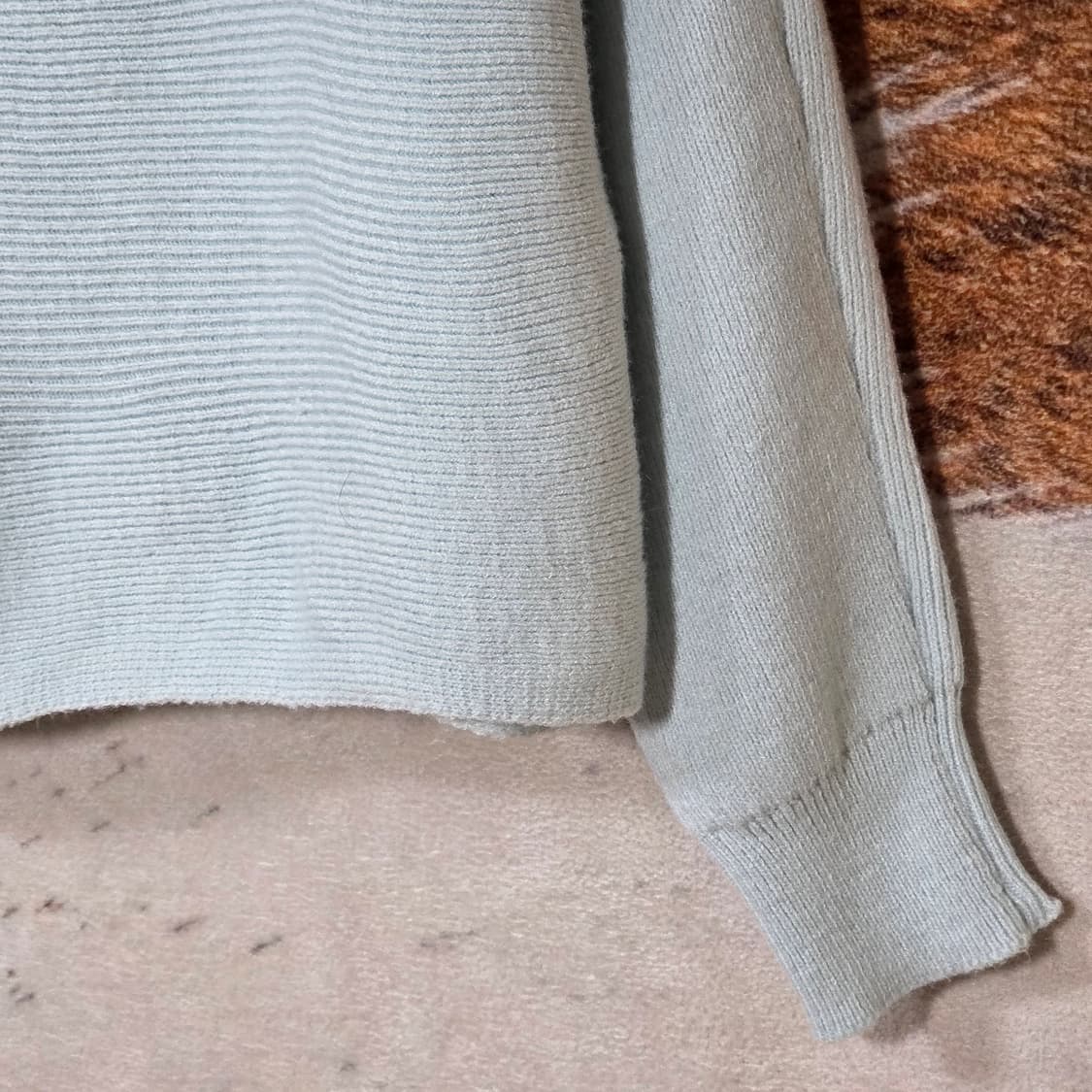 스카이블루 반폴라 니트 스커트 셋업 상품이미지3