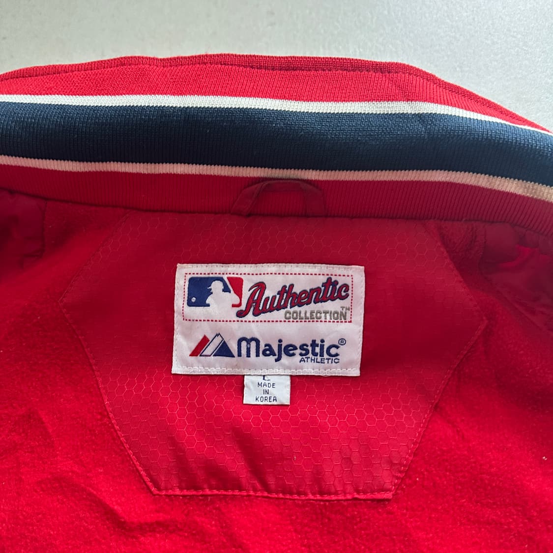 [L] 마제스틱 세인트루이스 카디널스 어센틱 후리스 안감 자켓 상품이미지4