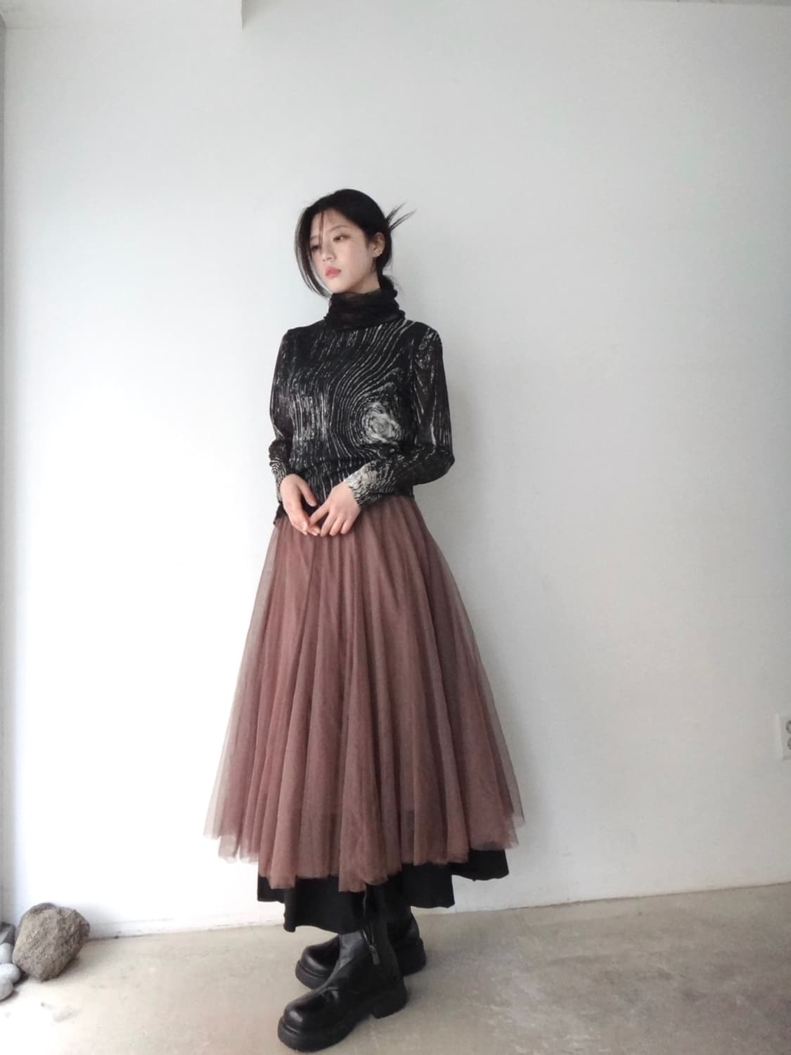 Sha mesh pink skirt 상품이미지1