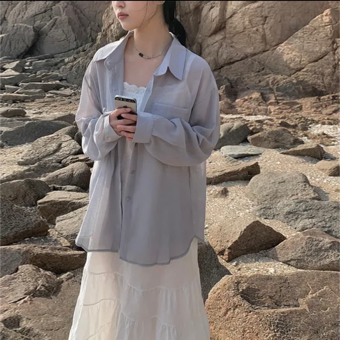Sora Seethrough summer shirts 상품이미지4