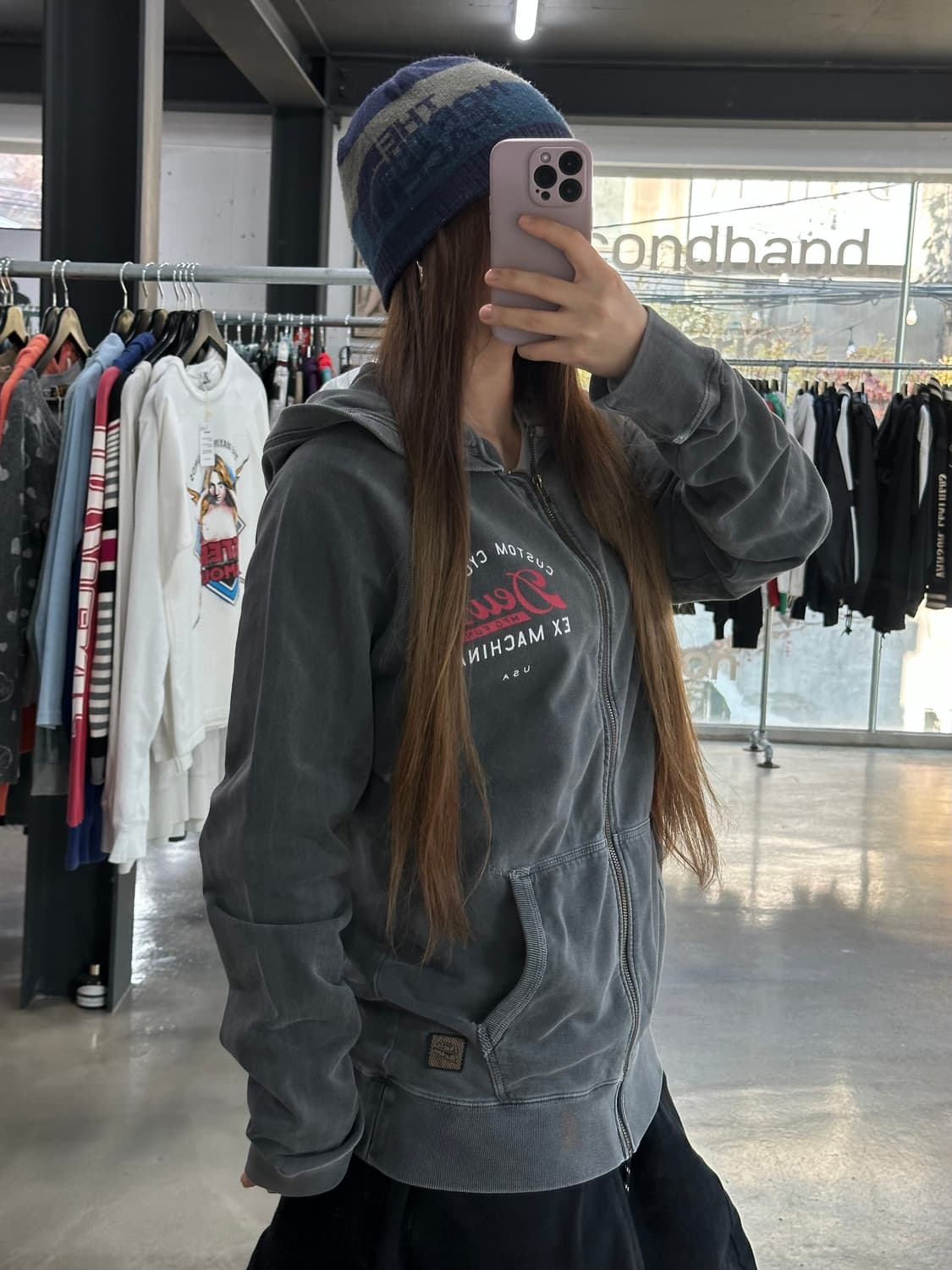 데우스 엑스마키나 피그먼트워시드 후드집업 상품이미지3