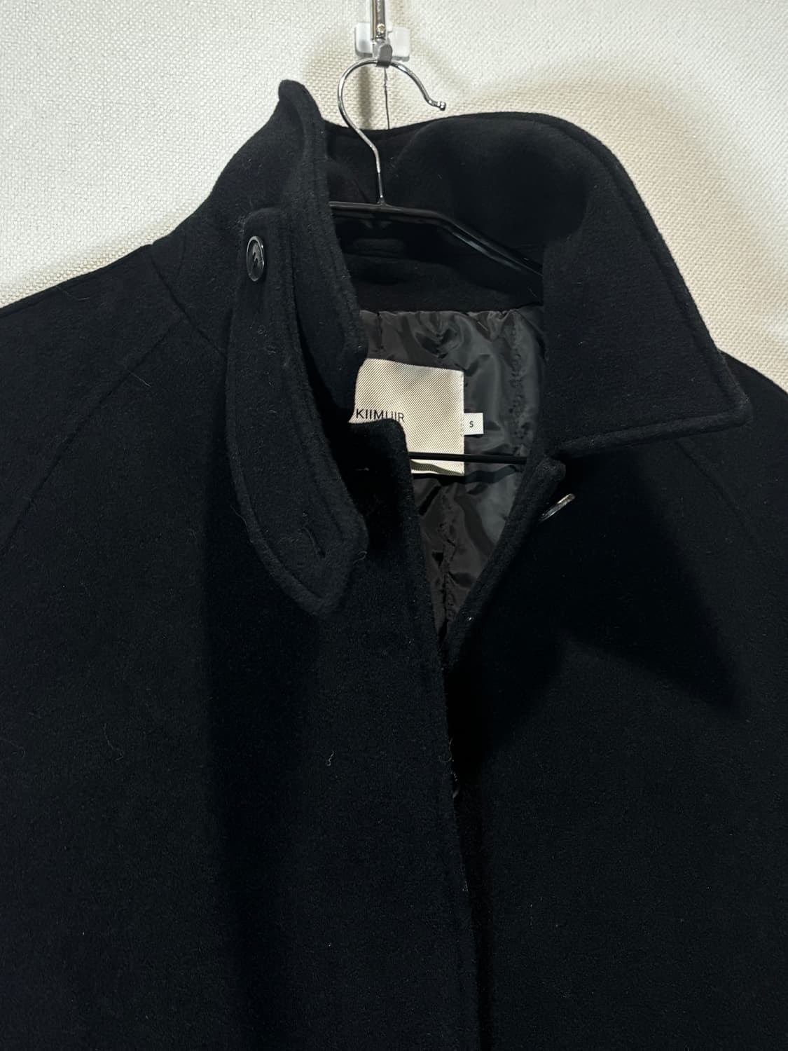 택포/A+급) KIIMUIR 울 캐시미어 블렌드 발마칸 코트 블랙 상품이미지2