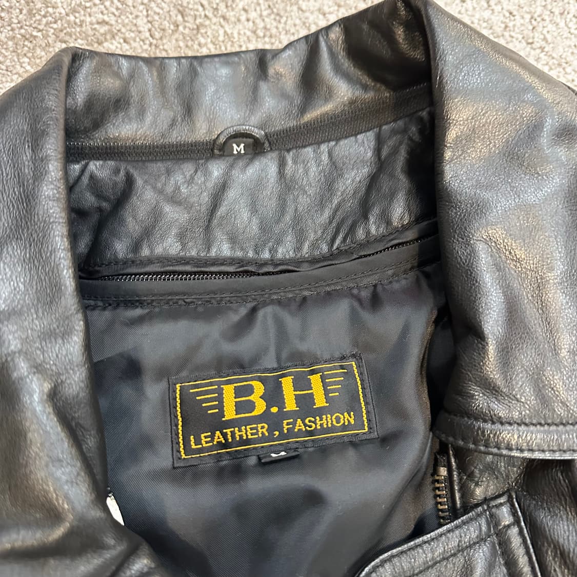 B.H 레더 패션 소가죽 코트 가죽 자켓(내피패딩)L 상품이미지4