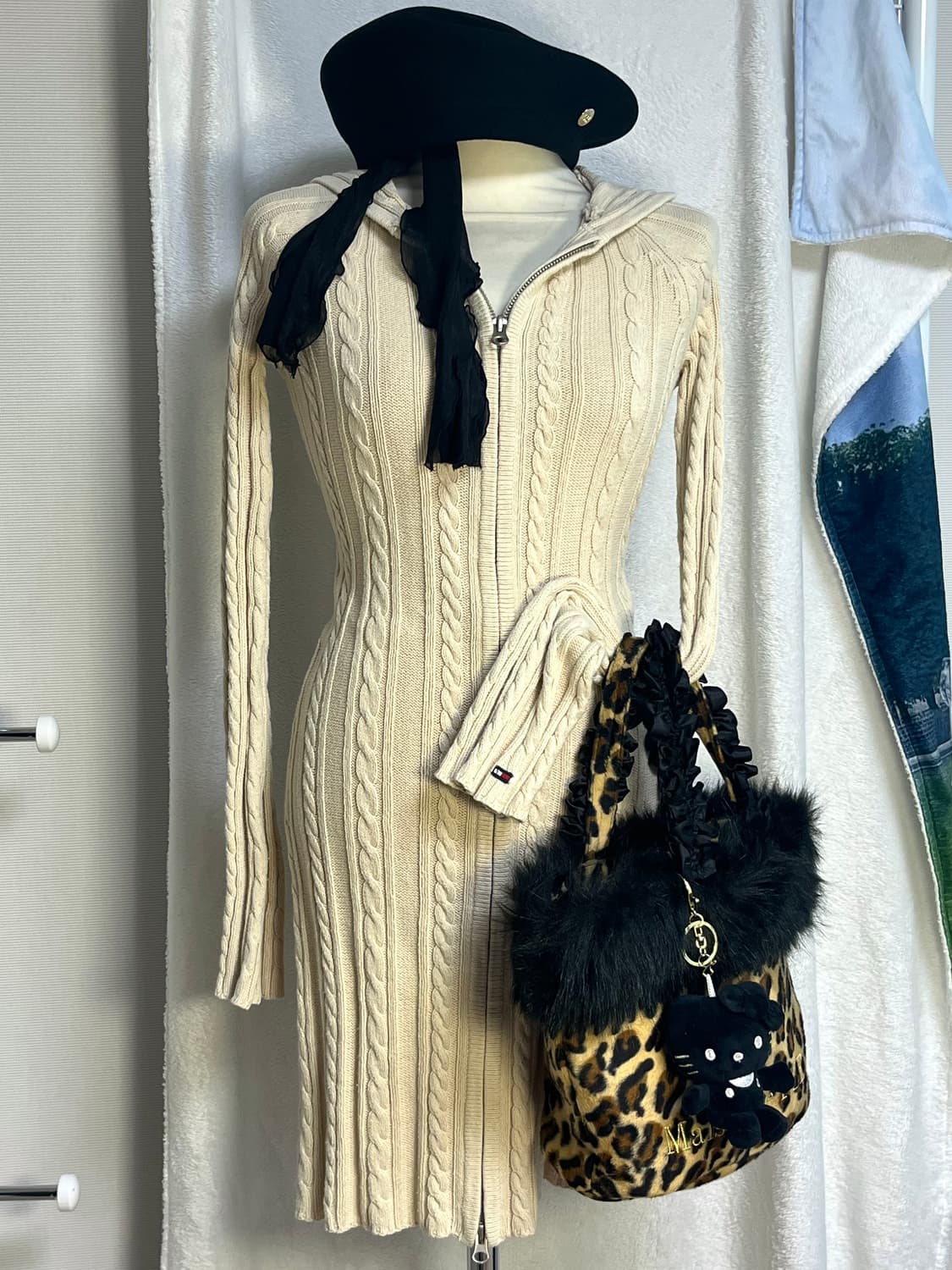 타미 힐피거 케이블 니트 미니 원피스(+후드) 상품이미지1