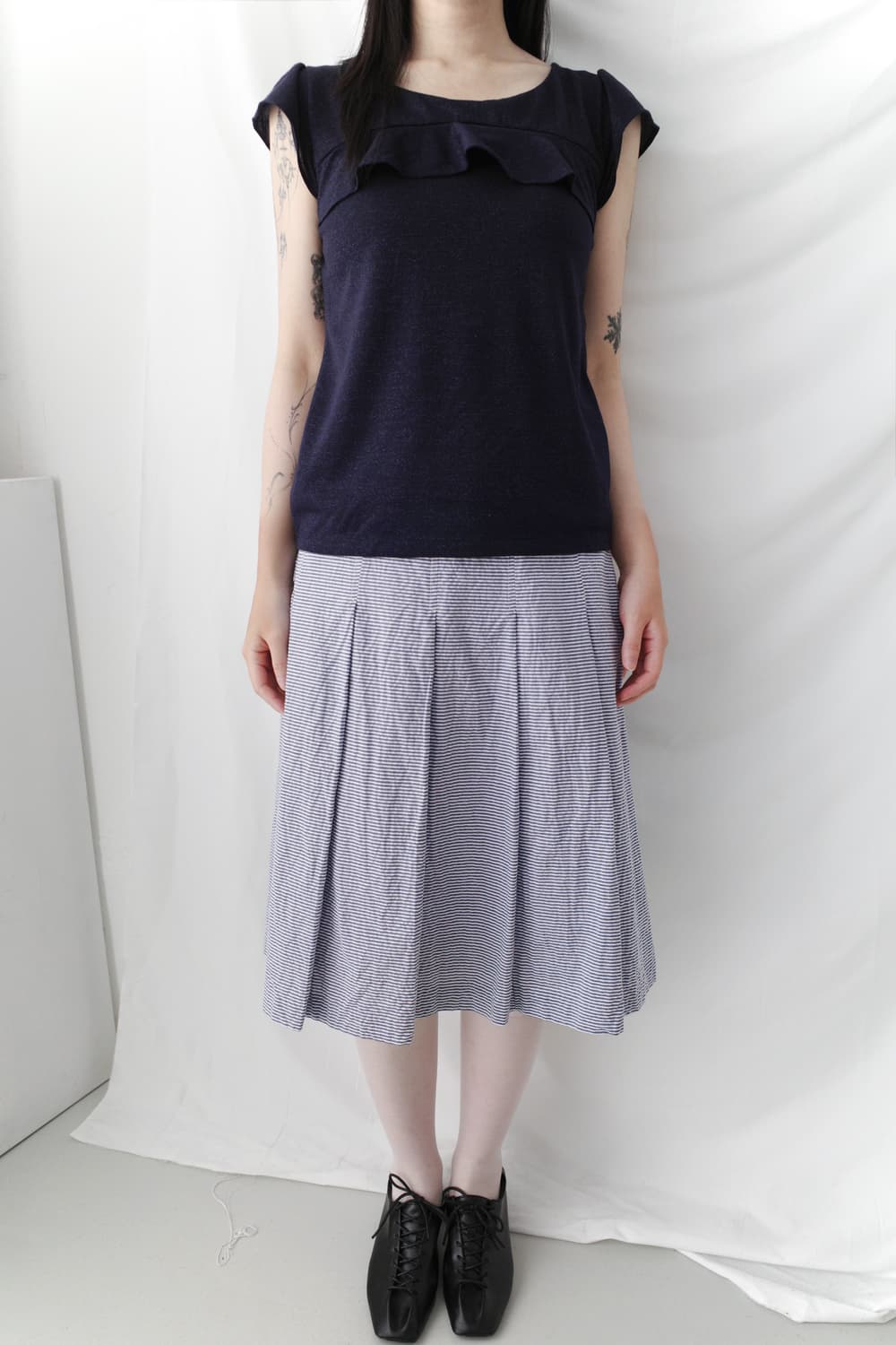 back ribbon half blouse 상품이미지6