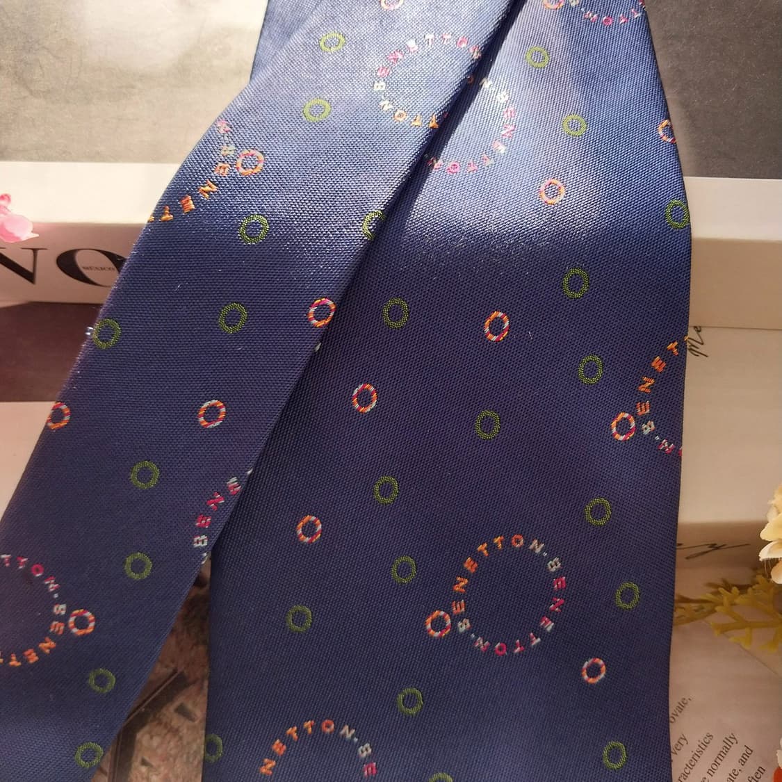 베네통 실크 원 포인트 자카드 넥타이 9.5cm A+~A등급 K1493
 상품이미지2