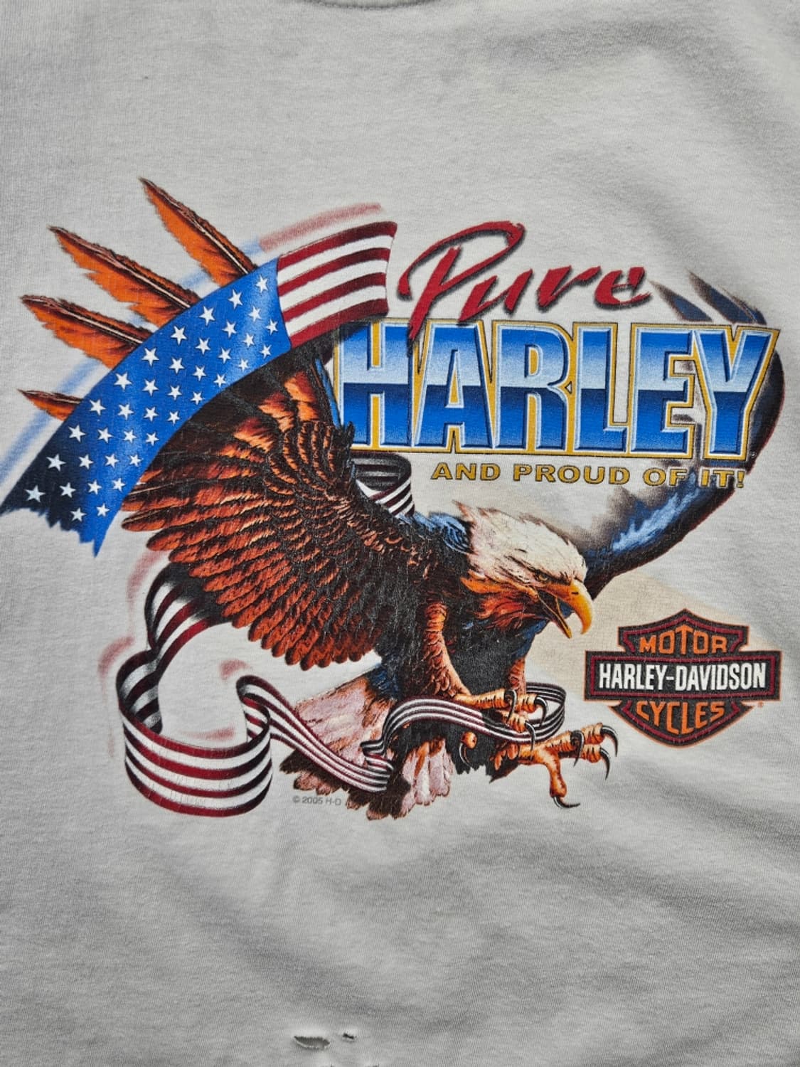 2005 할리데이비슨 빈티지 반팔 티셔츠 (S추정) / 11793 상품이미지5