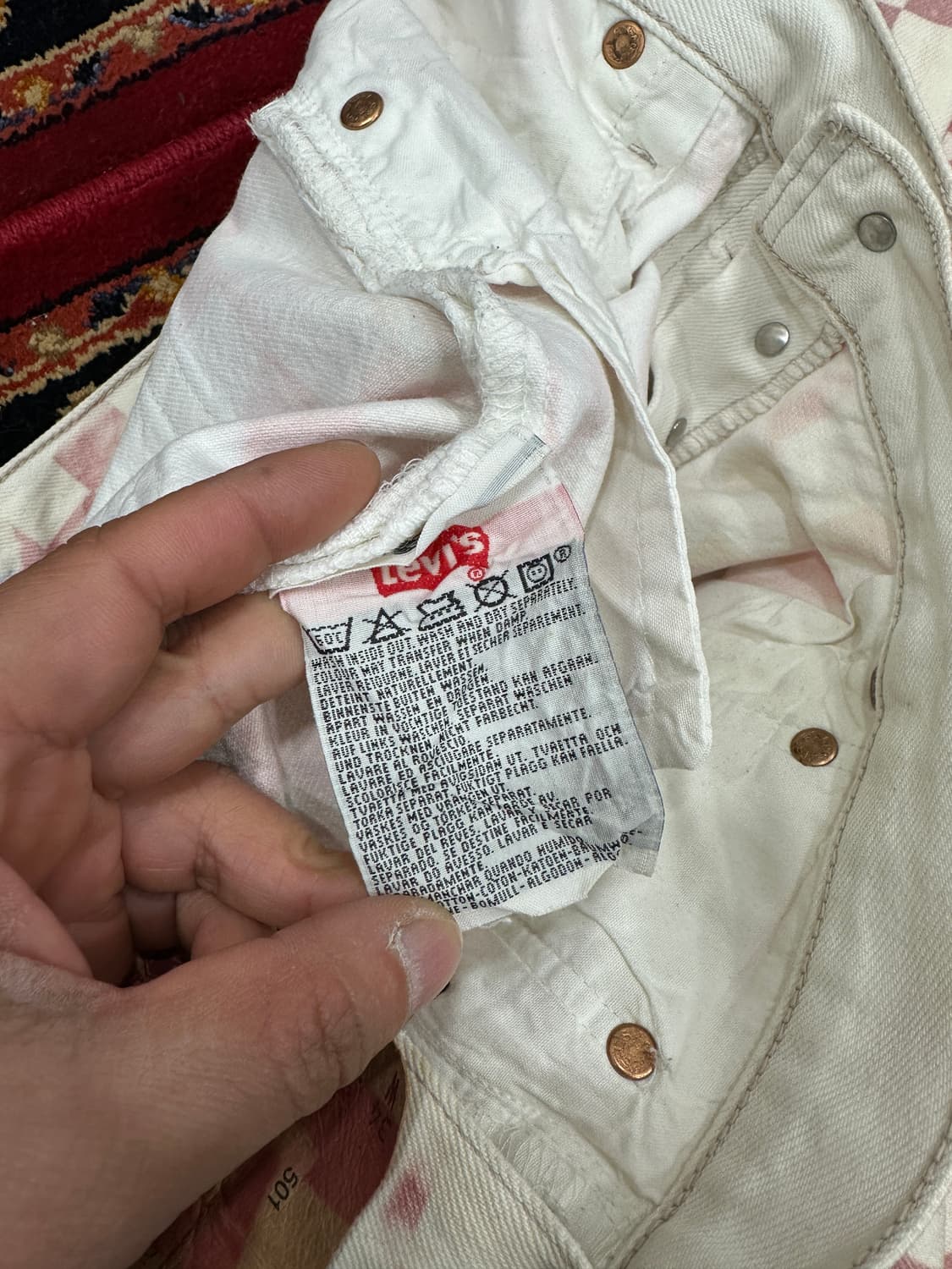 리바이스 501 체커보드 데님팬츠 RACS72 커스텀 상품이미지6