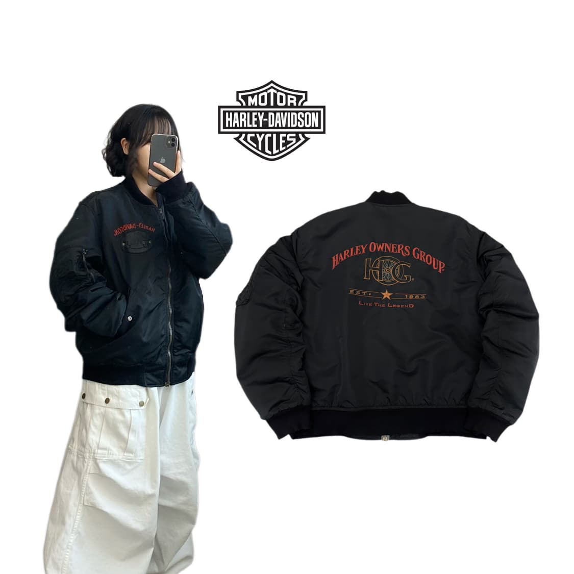 할리데이비슨 MA-1 항공 자켓 블랙 상품이미지1