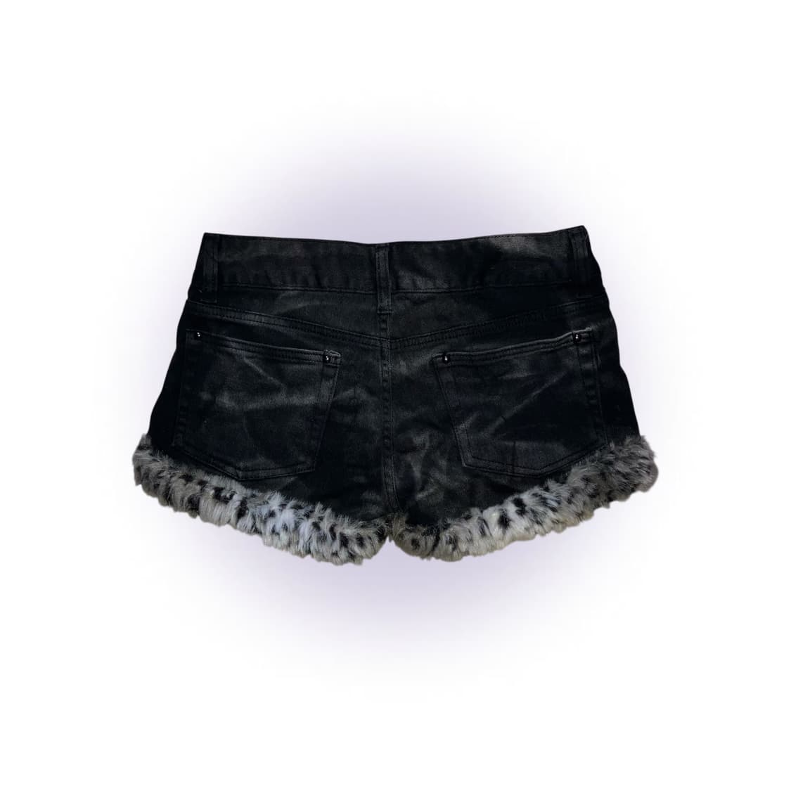 갸루 레오파드 퍼 흑청 숏팬츠 핀터깔 d.i.a.깔 오네갸루 상품이미지2