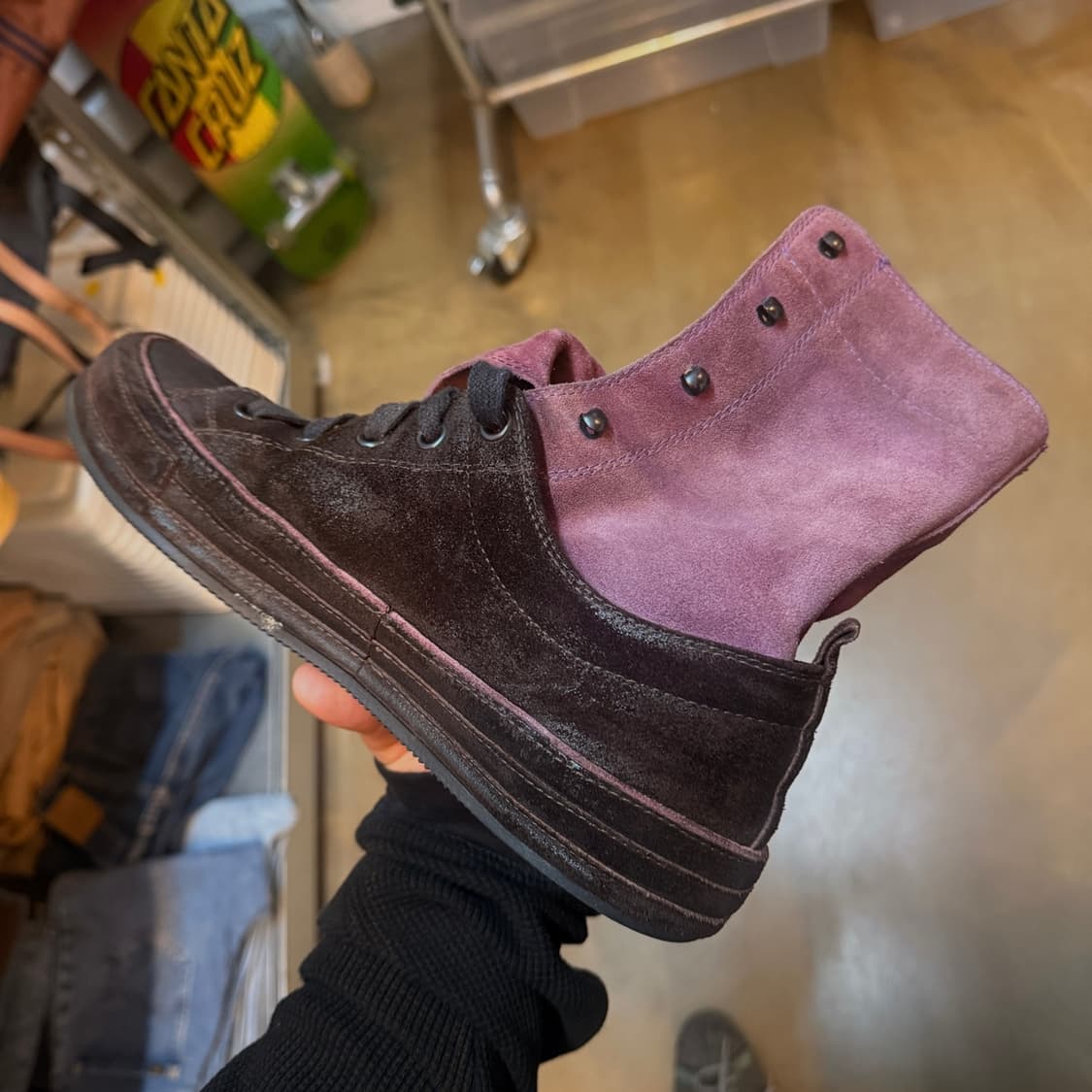 07SS 앤 드뮐미스터 퍼플 스웨이드 레더 스니커트 부츠 270 275 상품이미지6