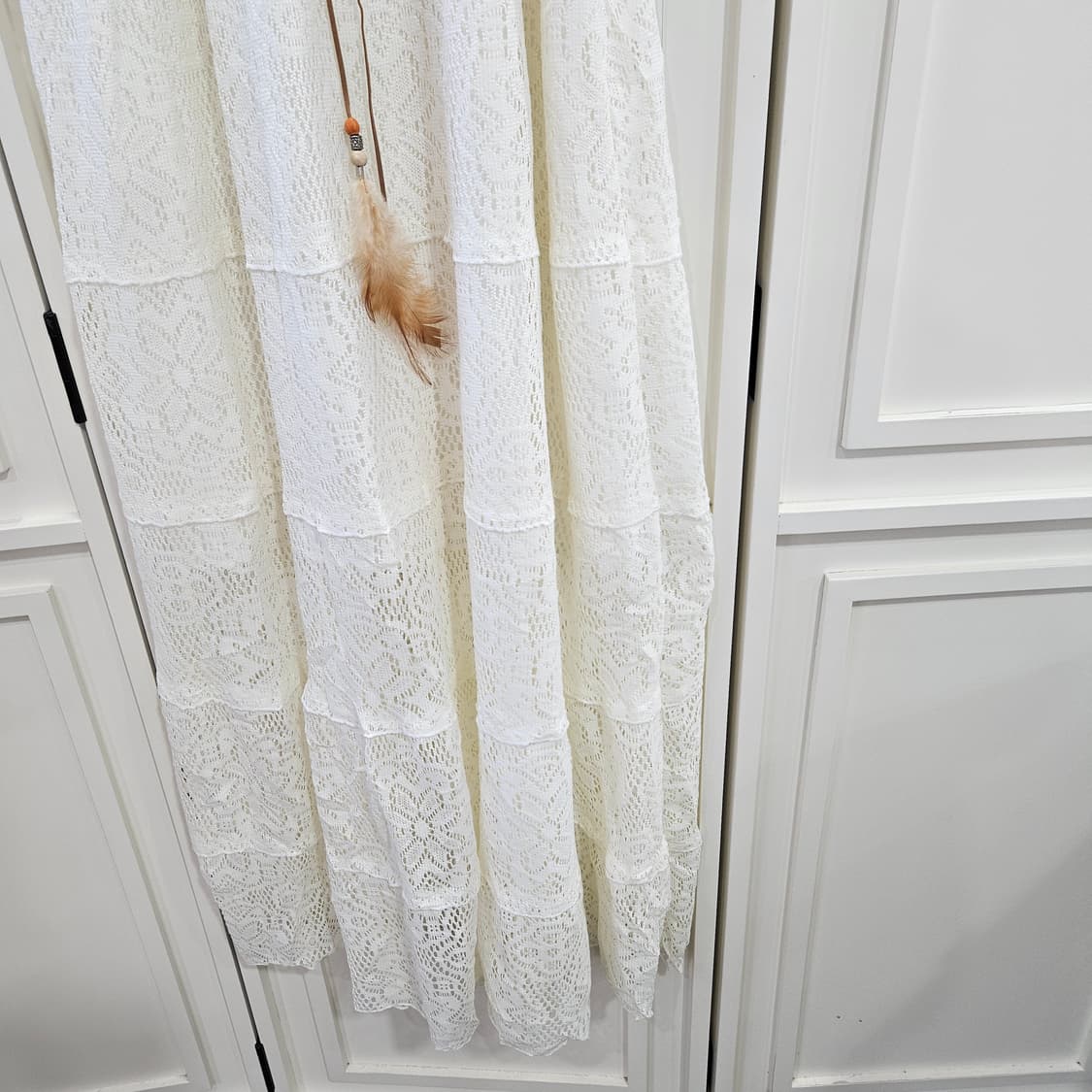 화이트 레이스 롱 원피스 상품이미지4