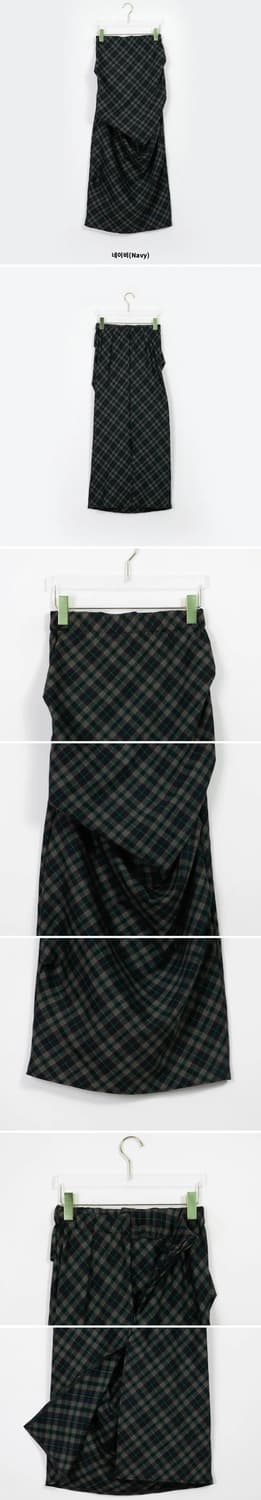 바이러니원 빈티지 데이 체크 롱스커트 상품이미지3