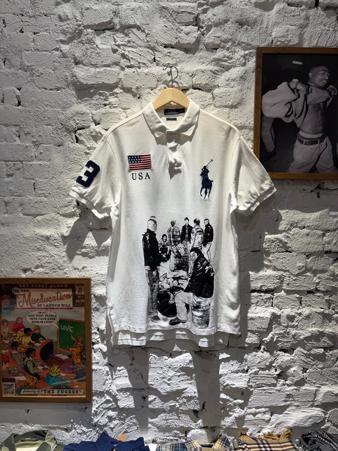 폴로 빅포니 USA 성조기 커스텀 카라 반팔티셔츠 상품이미지1