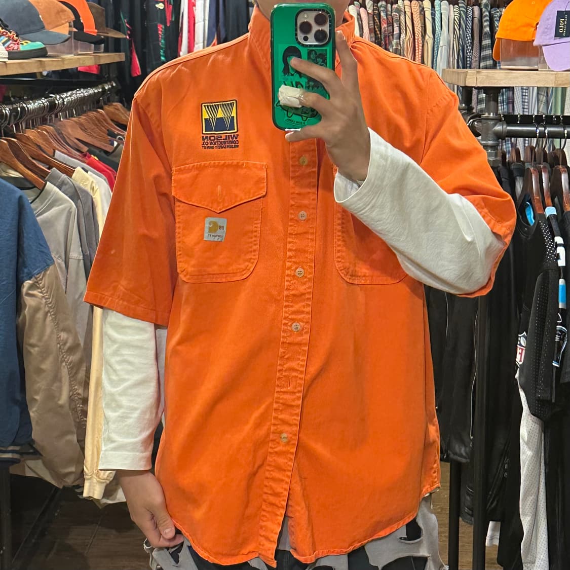 [HI] 칼하트 반팔 셔츠 오렌지 상품이미지1