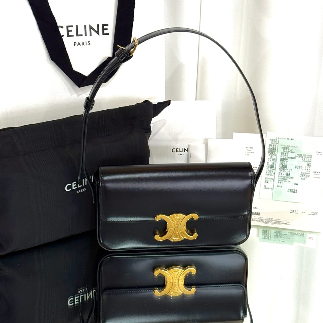 [새상품급/풀구성] 셀린느 클로드 숄더백 샤이니 카프스킨 상품이미지3