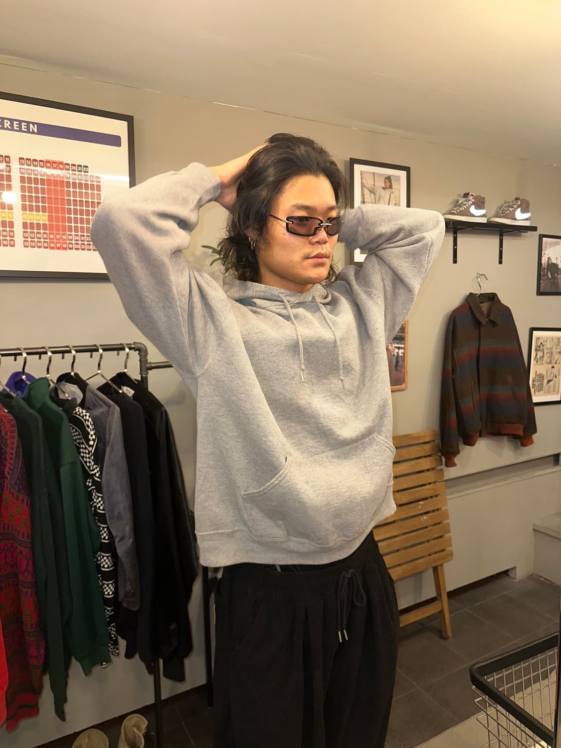 00’s Russell Athletic grey plain hood 상품이미지1