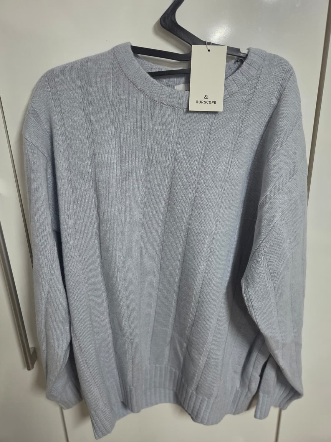 (새제품)아워스코프 울 립니트 스카이블루 2 상품이미지5