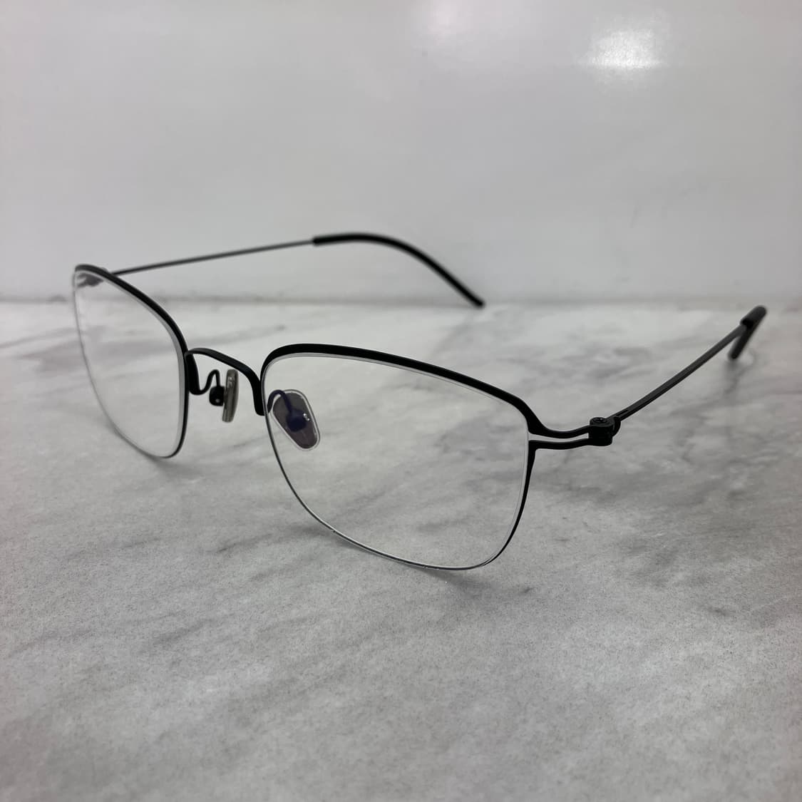 C38 CA 매트 블랙 스퀘어 역산각 메탈테 안경 상품이미지7