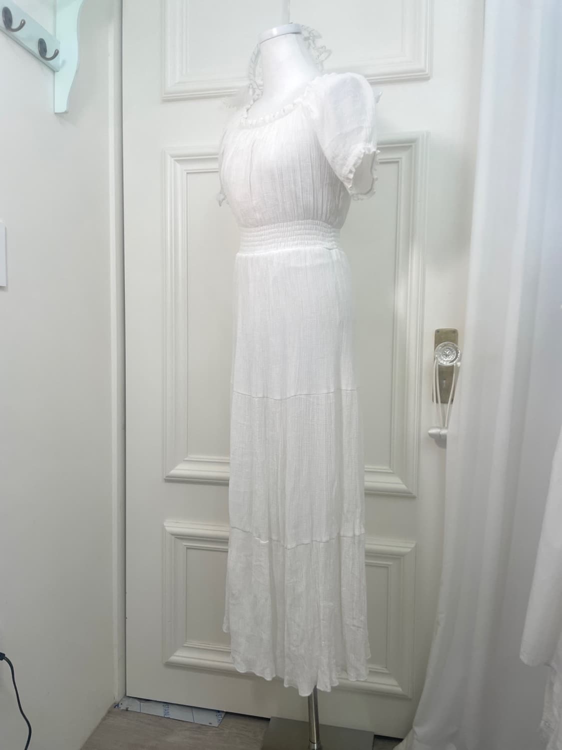 ivory banding square-neck cotton long op 상품이미지2