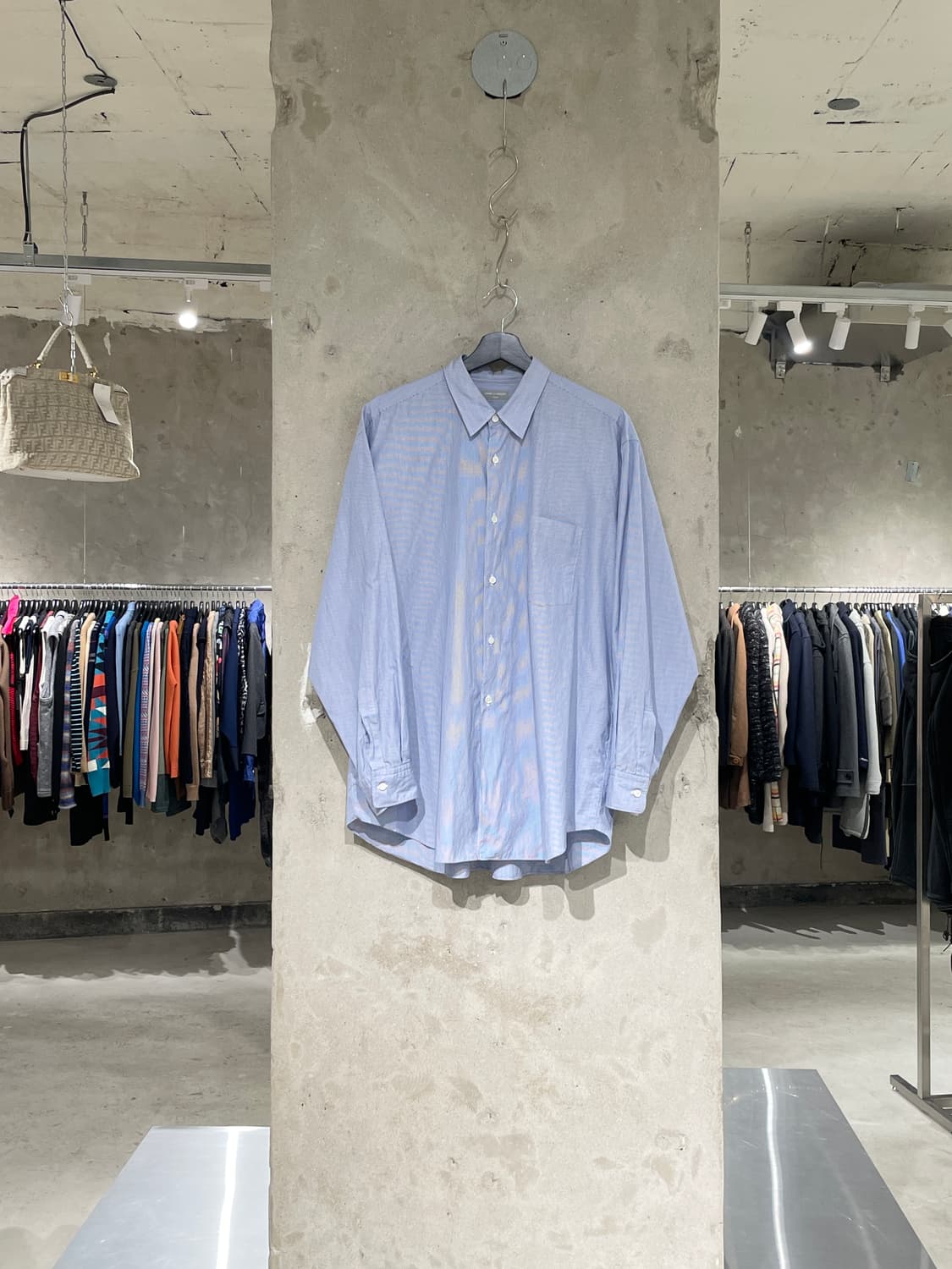 꼼데가르송 옴므 ad1994 블루 스트라이프 싱글 포켓 셔츠 상품이미지1