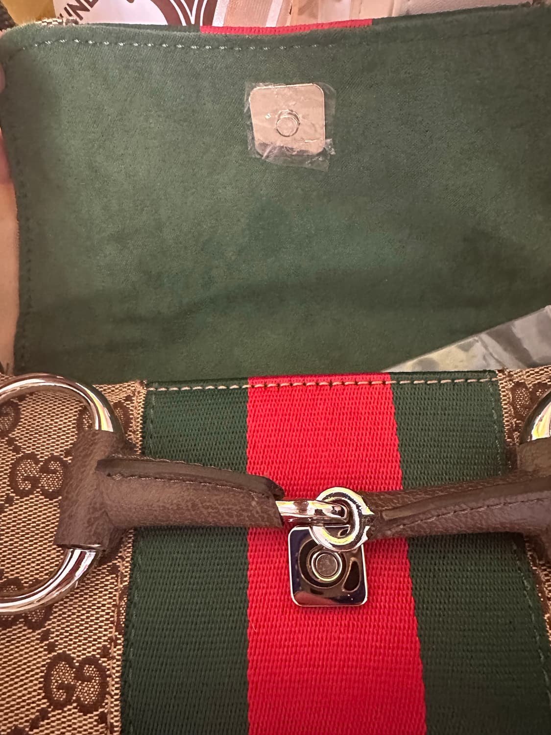 구찌 GG 로고 삼선 캔버스 토트백 상품이미지2