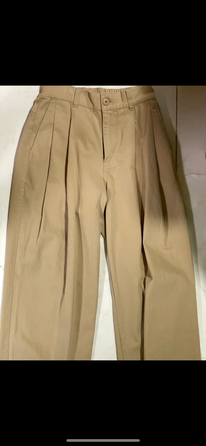 낫포너드 투턱 와이드 코튼 팬츠 베이지 M사이즈 상품이미지2