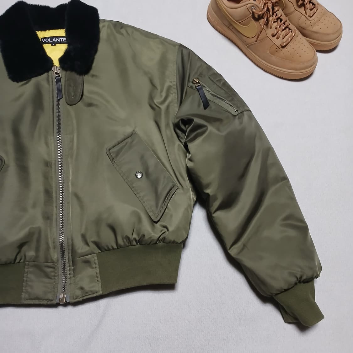 volante 볼란테 금장 항공점퍼 ma-1 패딩 카키 겨울 블루종 상품이미지4