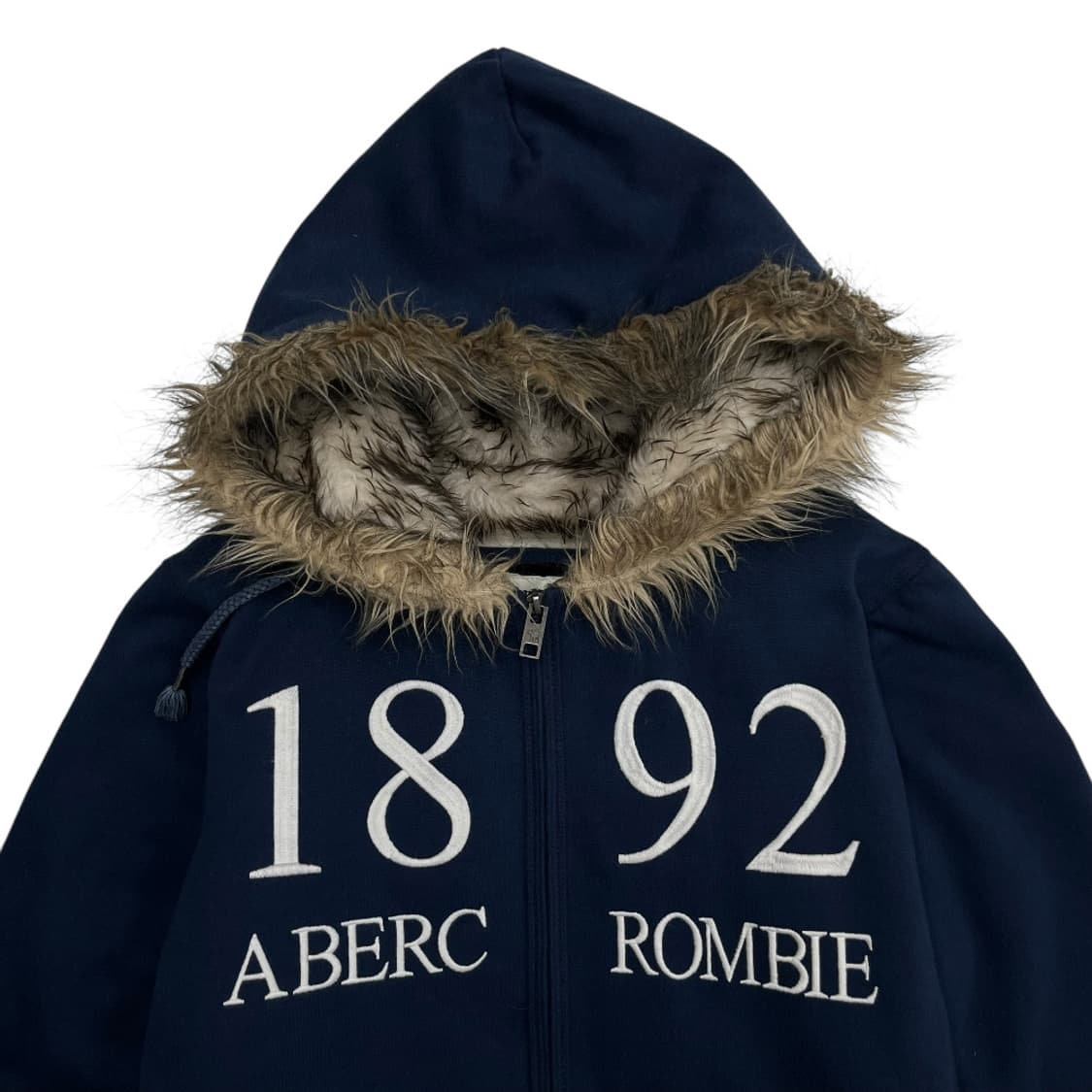 아베크롬비 자수로고 네이비 울프죠 후드집업 M 상품이미지5