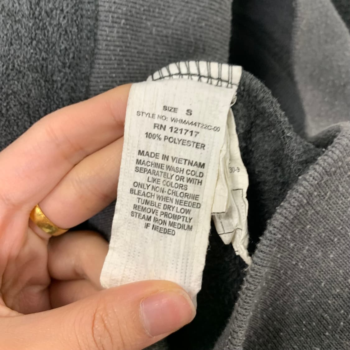 후아유 y2k 와투케 차콜 플리스 후드집업 상품이미지5