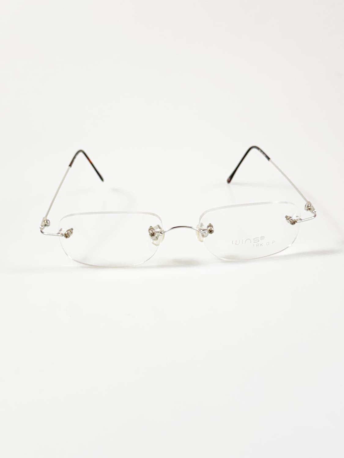 WINS 무테 스퀘어 실버 메탈 프레임 빈티지 안경 상품이미지1