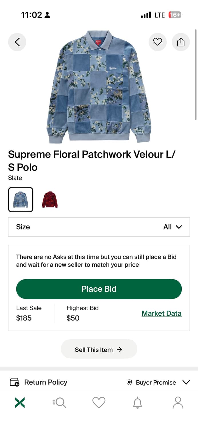 Supreme Floral Patchwork Velour L/S Polo 상품이미지5