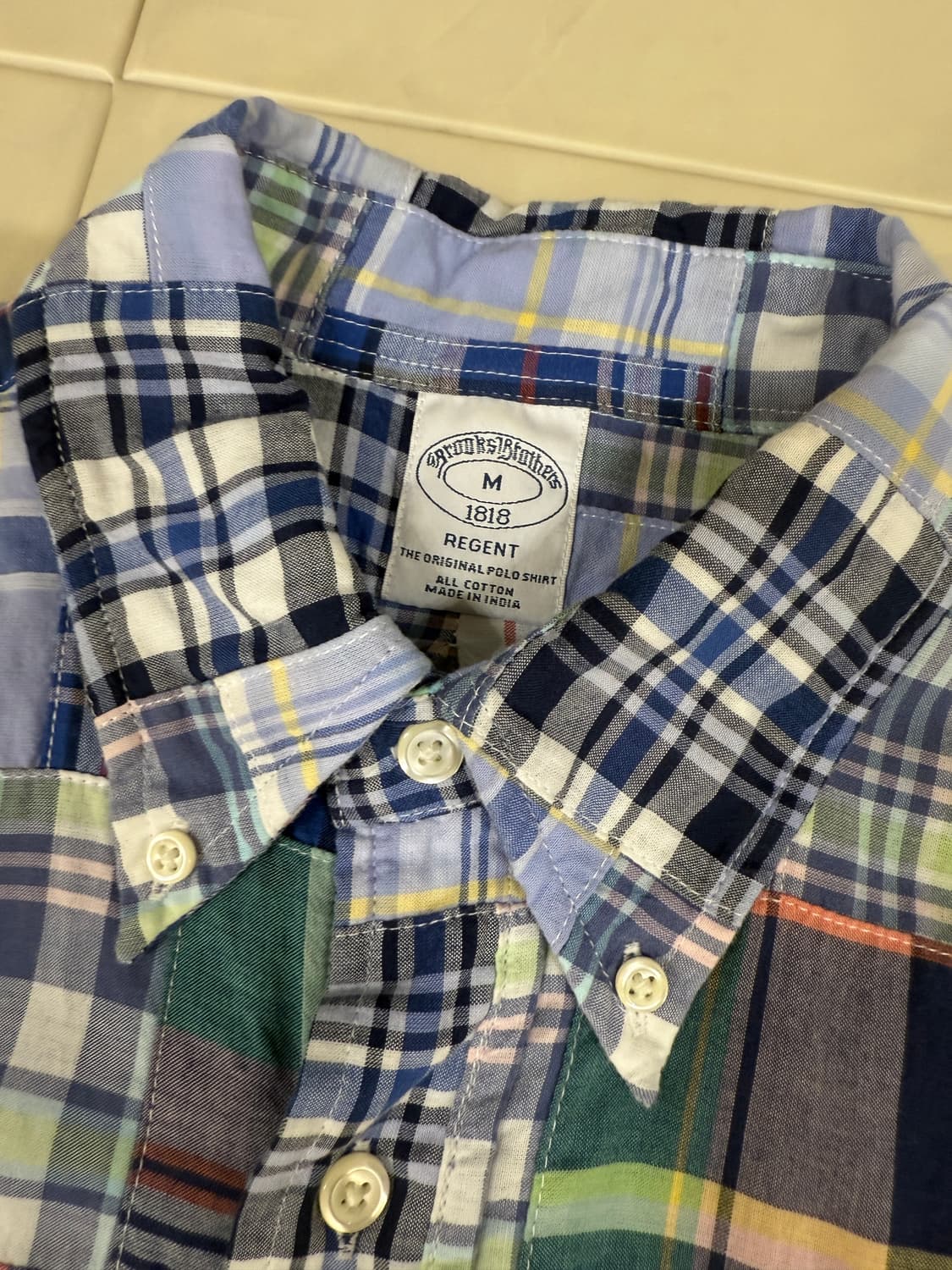 브룩스브라더스 마드라스 패치워크 셔츠 M(105) 상품이미지2