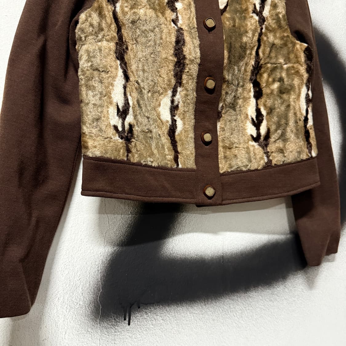 VTG 빈티지 다크 브라운 송치 디테일 크롭 자켓 상품이미지4