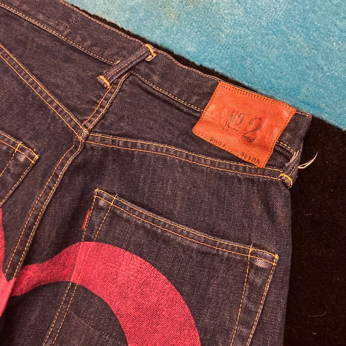 OG 일본 에비수 빅로고 프린팅 셀비지 데님 팬츠 상품이미지3