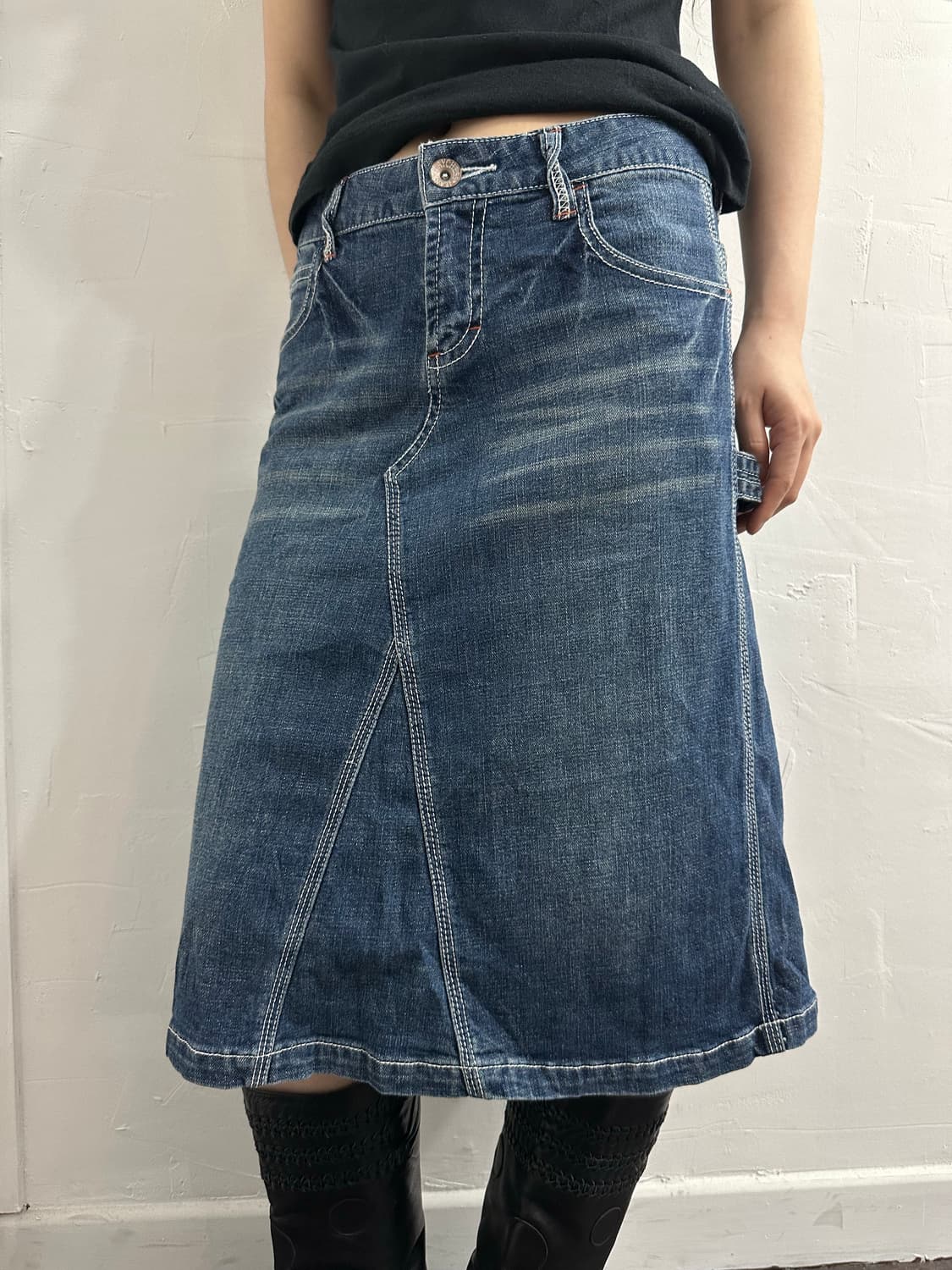 denim midi skirt 상품이미지3