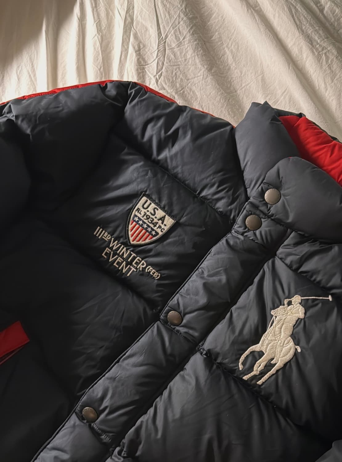 폴로 빅포니 성조기 패딩 블랙 상품이미지3