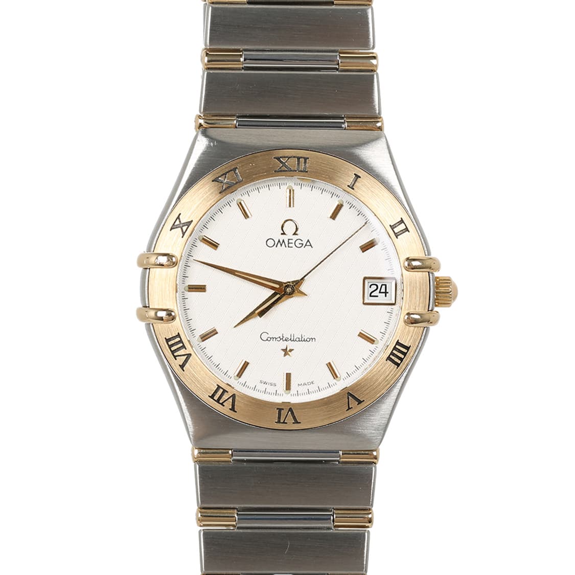 오메가 컨스텔레이션 하프바 워치 화이트 콤비 시계 인덱스 상품이미지6