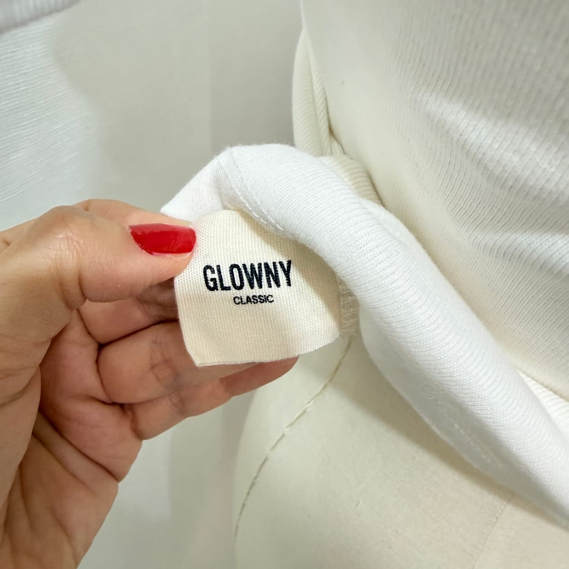 글로니 크롭 화이트반팔티셔츠 반소매티 glowny 4542 상품이미지6