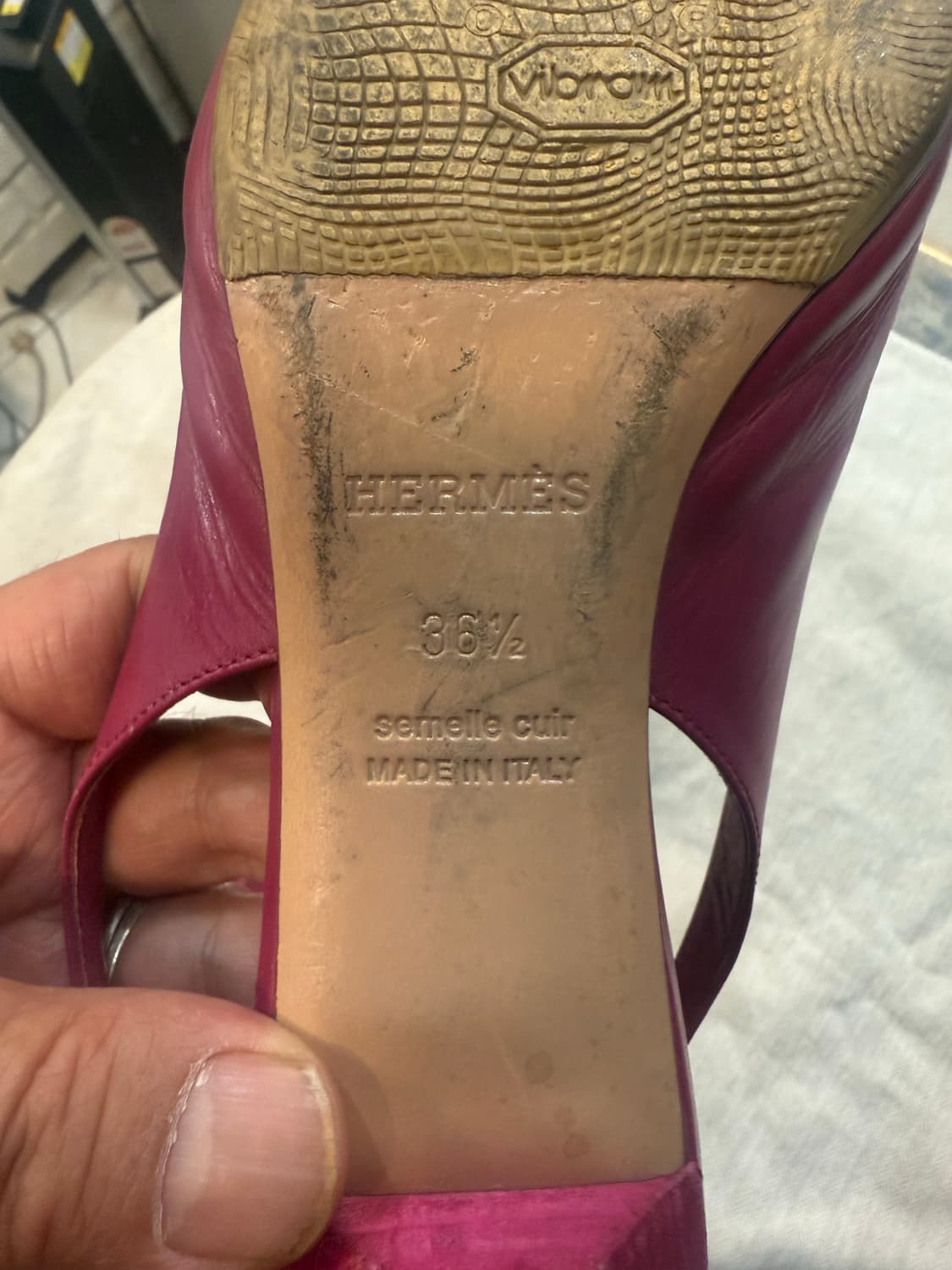 36 1/2 정품 에르메스 바이올렛핑크 슬링백 팝니다 상품이미지8