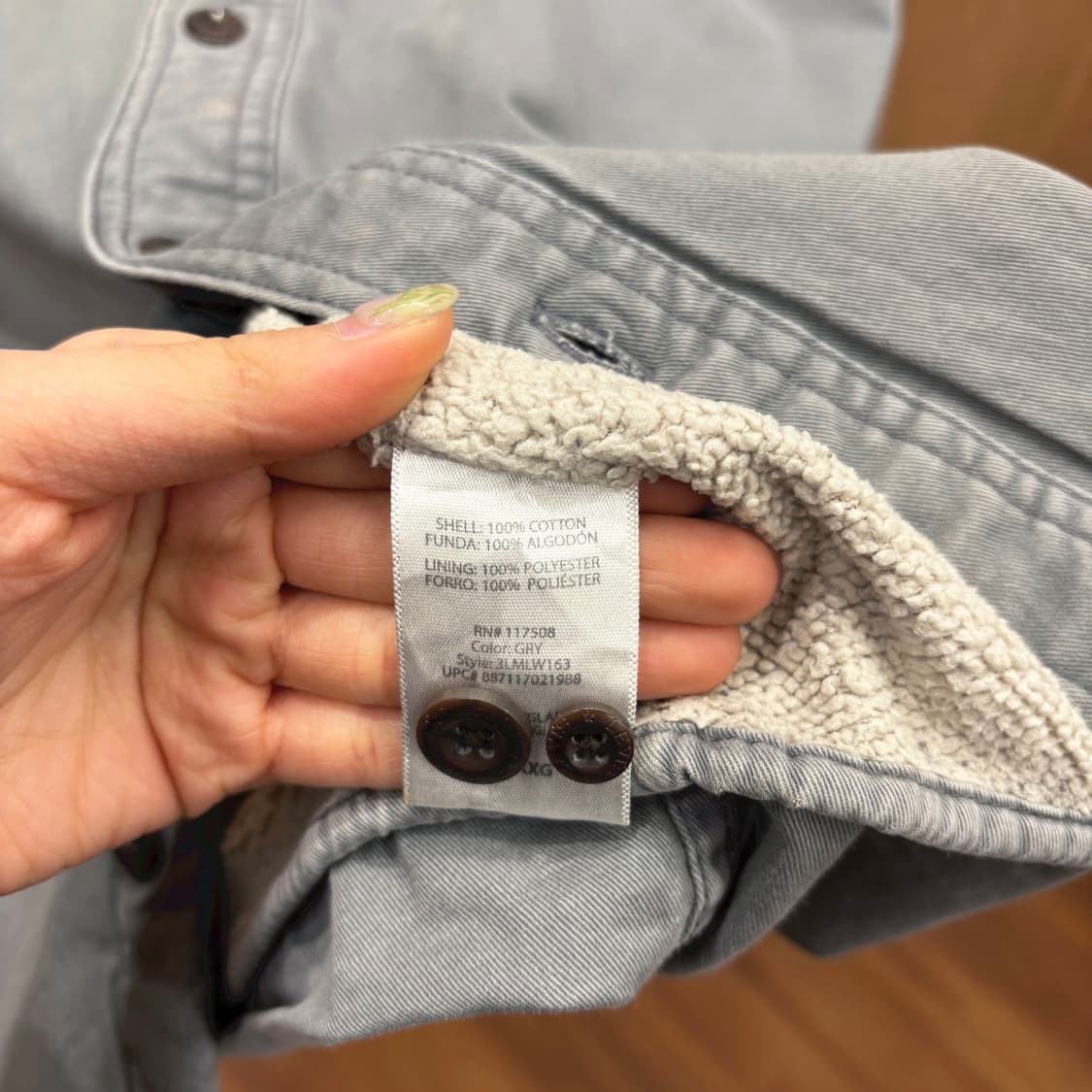 리바이스 셔츠 자켓 쉐르파 안감 플랩 포켓 디테일 레귤러핏 그레이 상품이미지7