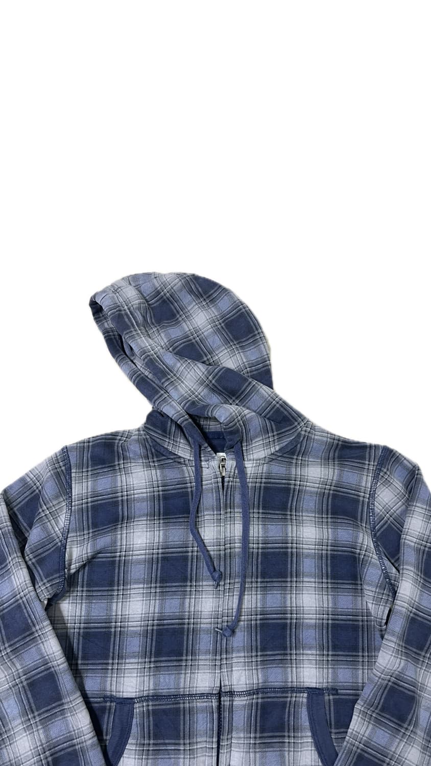 Uniqlo 올드 유니클로 블루 체크 후드집업 상품이미지7