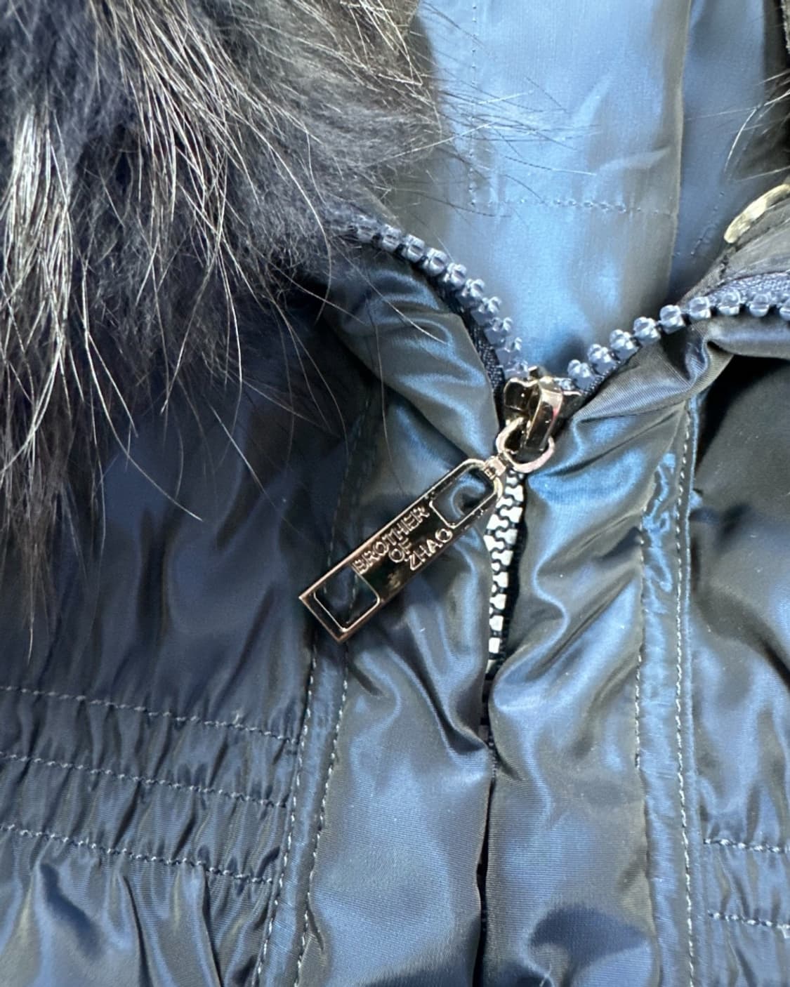 BROTHER OF ZHAO 폭스퍼카라 다운 롱패딩 상품이미지4