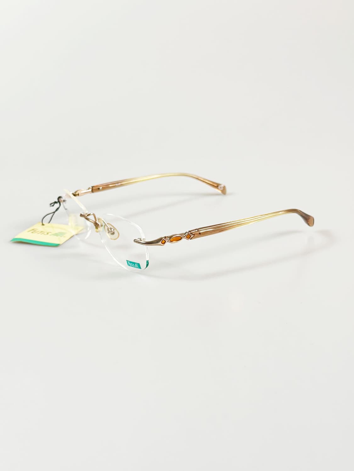 90s FUTIS 무테 스퀘어 메탈 프레임 빈티지 안경 상품이미지3