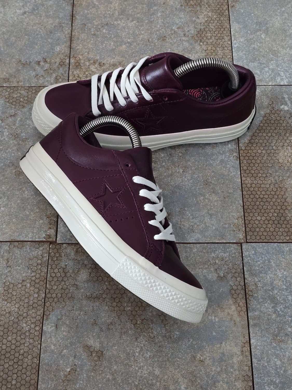 (220)컨버스 원스타 레더 로우 와인 상품이미지6