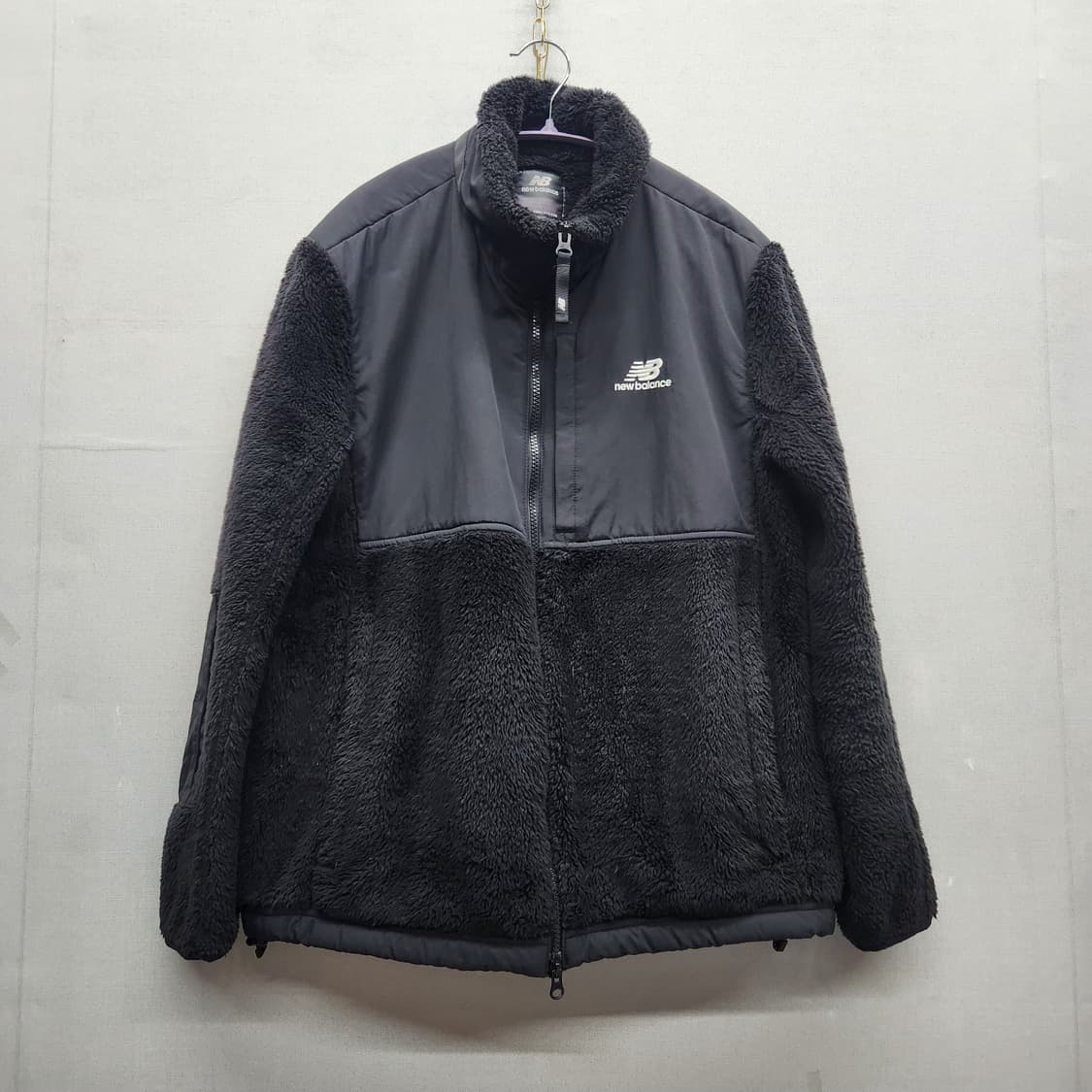 뉴발란스 로고 후리스 투웨이 스트링 집업 L 상품이미지1