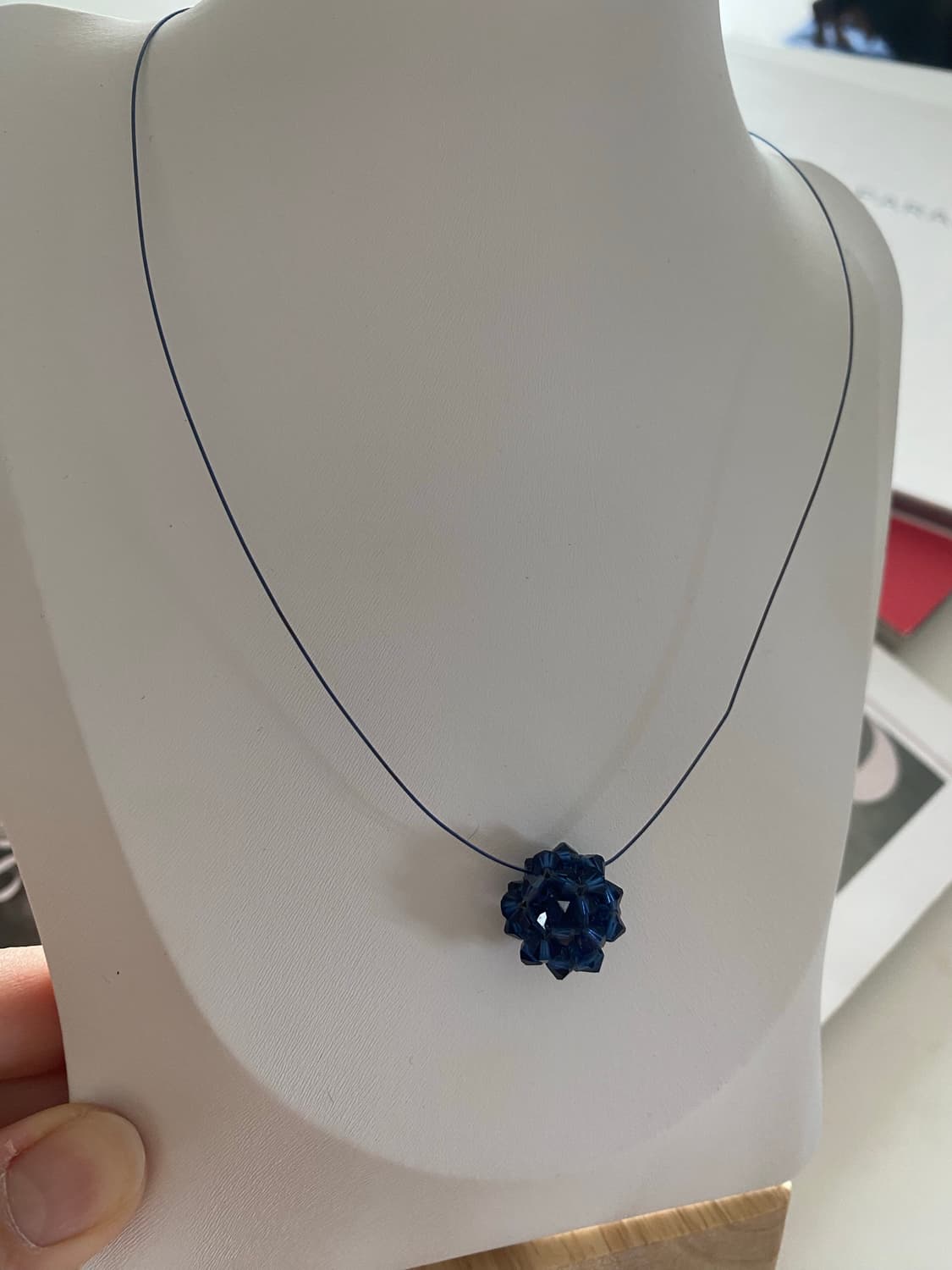 빈티지 비즈 블루 플라워 목걸이 상품이미지4